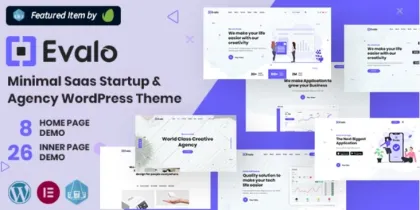 Evalo Minimal SaaS Startup Agency WordPress Theme 1.0.6 GPL Theme