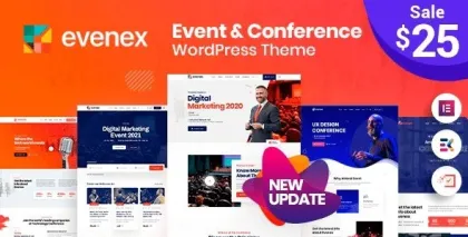 Evenex Event Conference WordPress Theme 1.9.0 GPL Theme