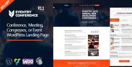 Eventry Conference Meetup Landing Page WordPress Theme 1.2.7 GPL Theme