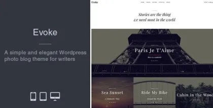 Evoke Photo Stories WordPress Blog Theme 2.4.81 GPL Theme