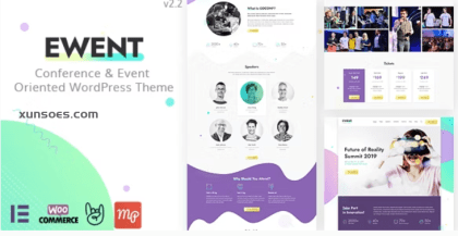 Ewent Conference Event Oriented WordPress Theme 2.1 GPL Theme