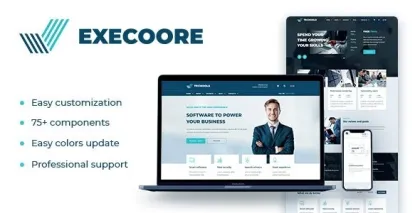 Execoore Technology And Fintech Template 1.4.7 GPL Theme