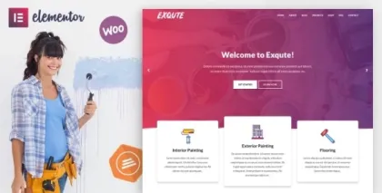 Exqute Painting Company WordPress Theme 1.9 GPL Theme
