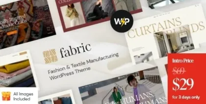 Fabric Fashion Textile Manufacturing WordPress Theme 1.3.0 GPL Theme