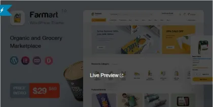Farmart Organic Grocery Marketplace WordPress Theme 1.1.5 GPL Theme