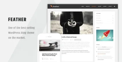 Feather Clean Flat Responsive WordPress Blog Theme 1.5.4 GPL Theme