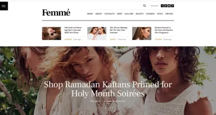 Femme Online Magazine Fashion Blog WP Theme 1.3.2 GPL Theme