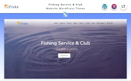 Fiske Fishing Service Club Elementor WordPress Theme 2.0 GPL Theme