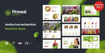 Fitmeal Organic Food Delivery and Healthy Nutrition WordPress Theme 1.2.2 GPL Theme