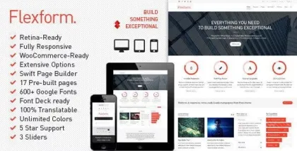 Flexform Retina Responsive Multi-Purpose Theme 1.8.41 GPL Theme