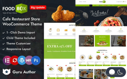 Food Box Restaurant and Cafe Store Elementor WooCommerce Responsive Theme 1.0 GPL Theme