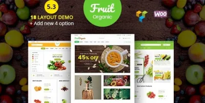 Food Fruit Organic Farm, Natural RTL Responsive WooCommerce WordPress Theme 6.4 GPL Theme