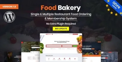 FoodBakery | Delivery Restaurant Directory WordPress Theme 4.3 GPL Theme