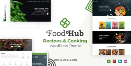 Foodhub Recipes WordPress Theme 1.7 GPL Theme