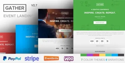 Gather Event Conference WP Landing Page Theme 3.0.5 GPL Theme