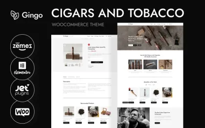 Gingo Cigars and Tobacco WordPress Theme 1.0.1 GPL Theme