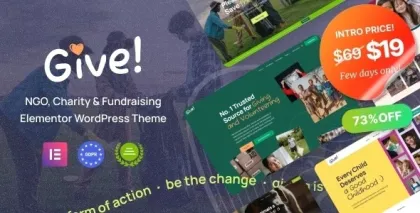 Give NGO Charity WordPress Theme 1.0.3 GPL Theme
