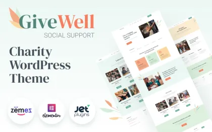 GiveWell Donation Non-profit Website WordPress Theme 1.0.1 GPL Theme
