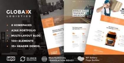 Globax Logistics WordPress Theme + Woocommerce 3.7 GPL Theme