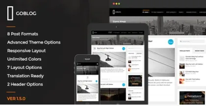 GoBlog Responsive WordPress Blog Theme 1.6.2 GPL Theme