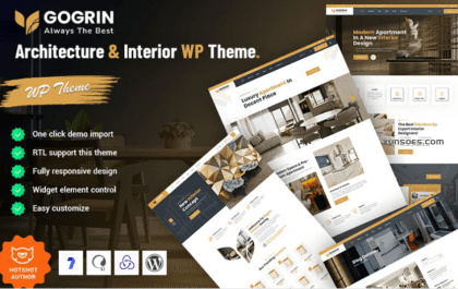 Gogrin Architecture and Interior Design WordPress Theme 1.0.0 GPL Theme