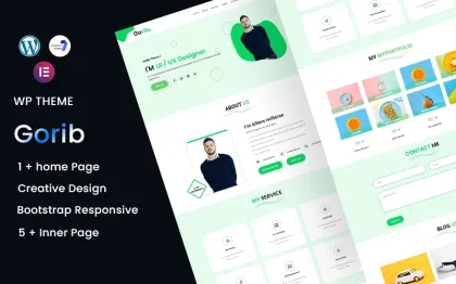 Gorib Elementor Portfolio WordPress Theme WordPress Theme 1.0.1 GPL Theme