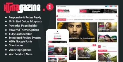 HTmagazine WordPress Newspaper Magazine Blog Theme 3.1.0 GPL Theme