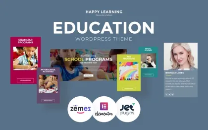 Happy Learning Education Multipurpose Modern WordPress Elementor Theme WordPress Theme 1.0.1 GPL Theme