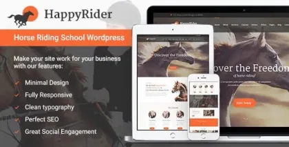 Happy Rider Horse School Equestrian Center WordPress Theme 2.9 GPL Theme