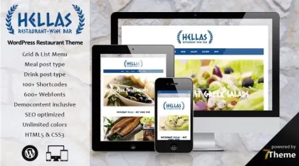 Hellas – Greek Restaurant WordPress Theme 1.07 GPL Theme