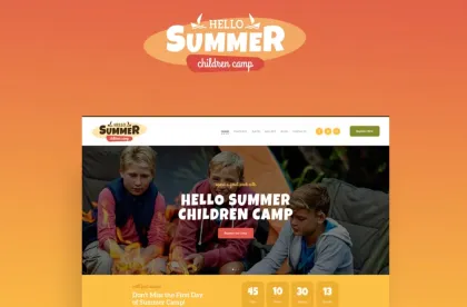 Hello Summer Summer Camp WordPress Theme 1.0.7 GPL Theme