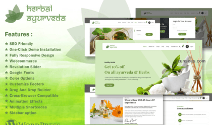 Herbal Pure Ayurveda WordPress Theme 1.0.0 GPL Theme