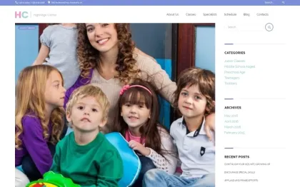 Highridge Center Kindergarten Child Care WordPress theme WordPress Theme 1.0.0 GPL Theme