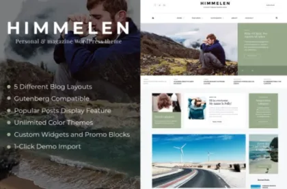 Himmelen Personal Minimal WordPress Blog Theme 2.2.2 GPL Theme