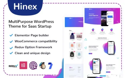 Hinex MultiPurpose WordPress Theme for Saas Startup 2.0 GPL Theme
