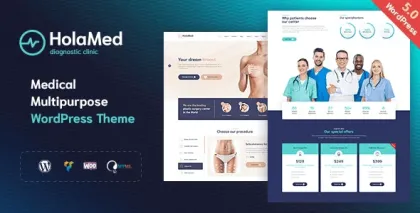 HolaMed Medical Diagnostic Plastic Surgery Clinic WordPress Theme 2.0 GPL Theme