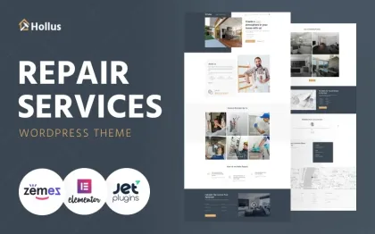 Hollus Repair Services Multipurpose Modern WordPress Elementor Theme WordPress Theme 1.0.1 GPL Theme
