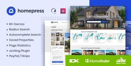 HomePress Real Estate WordPress Theme 1.3.7 GPL Theme