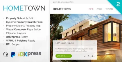 Hometown Real Estate WordPress Theme 1.9.0 GPL Theme
