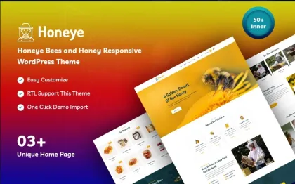 Honeye Bees and Honey Responsive WordPress Theme 1.0.0 GPL Theme