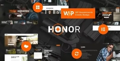 Honor | Multi-Purpose Shooting Club Weapon Store WordPress Theme + Elementor 1.4.0 GPL Theme