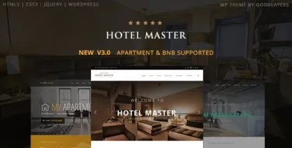 Hotel Master Booking WordPress 4.1.1 GPL Theme