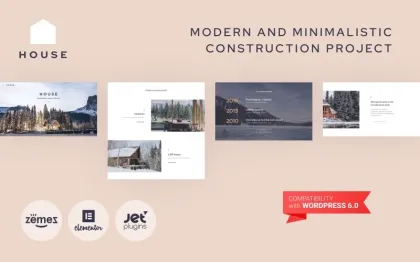House Modern And Minimalistic Construction Project Website WordPress Theme 1.0.1 GPL Theme