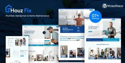 HouzFix Plumber, Handyman Services WordPress Theme 1.0.6 GPL Theme