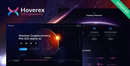 Hoverex | Cryptocurrency ICO WordPress Theme + Spanish 1.3.3 GPL Theme
