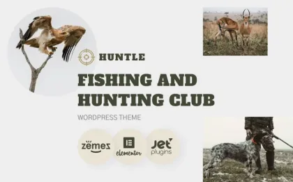 Huntle Fishing and Hunting Club WordPress Theme 1.0.1 GPL Theme