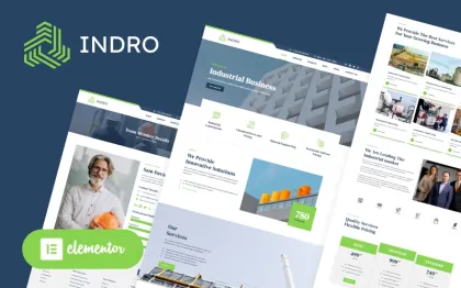 Indro Industrial Company Factory WordPress Elementor Theme WordPress Theme 1.0.1 GPL Theme