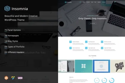 Insomnia Beautiful and Modern Creative WordPress 1.1.7 GPL Theme
