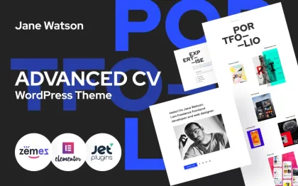 Jane Watson Advanced And Reliable CV WordPress Theme 1.0.0 GPL Theme