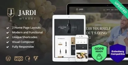 Jardi | Winery, Online Delivery Vineyard Wine Shop WordPress Theme 1.8 GPL Theme
